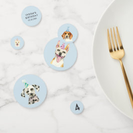 Watercolor Hund Welpe Geburtstagsparty Konfetti