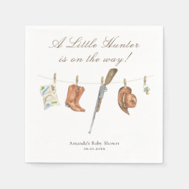 Watercolor Hunter Baby Shower Serviette