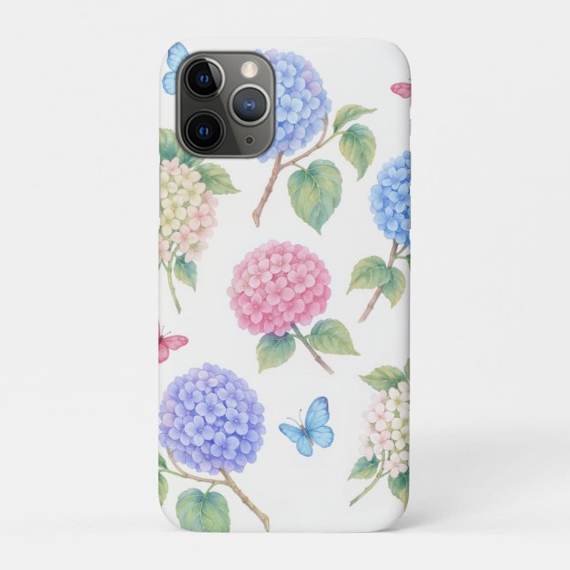 Watercolor Hydrangea Floral Case-Mate iPhone Hülle (Rückseite)