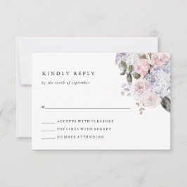Watercolor Hydrangea Floral | Hochzeit RSVP Karte