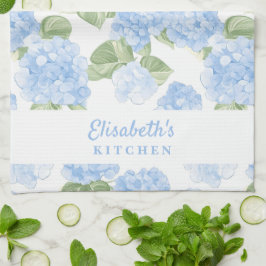 Watercolor Hydrangea Name Geschirrtuch