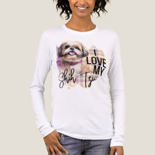 WATERCOLOR I LIEBE MEIN SHIH TZU DOG Tri-Blend SHIRT