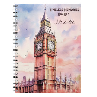 Watercolor Iconic Sehenswürdigkeit City London Big Notizblock
