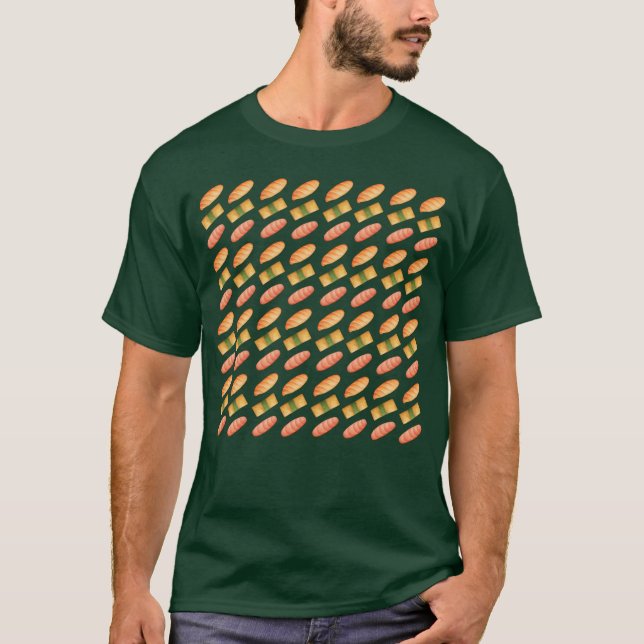 Watercolor illustration of sushi food pattern boy T-Shirt (Vorderseite)