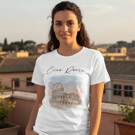 Watercolor Illustration of the Colosseum Rome Tri-Blend Shirt