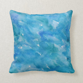 Watercolor in den coolen Blues Kissen