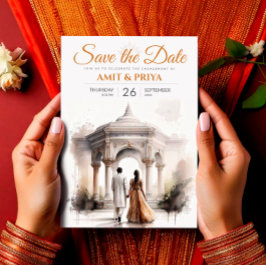 Watercolor Indian Wedding Template, Mandap Sikh Einladung