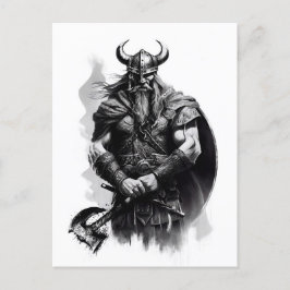 Watercolor ink pencil of Viking warrioir Postkarte