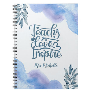 Watercolor-Inspirationszitat-Lehrerplaner Notizblock