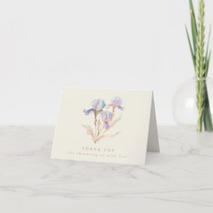 Watercolor Iris Baby Dusche Dankeskarte