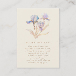 Watercolor Iris Babydusche Buchungsanfrage Begleitkarte