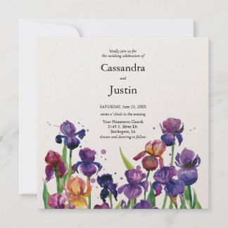 Watercolor Iris Wedding Einladung
