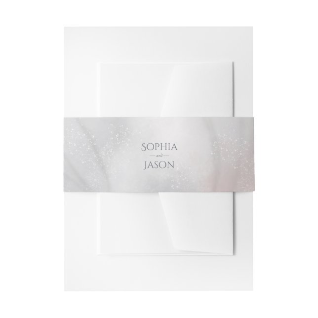 Watercolor Iris Wedding Einladungsbanderole (Vorderseite Beispiel)