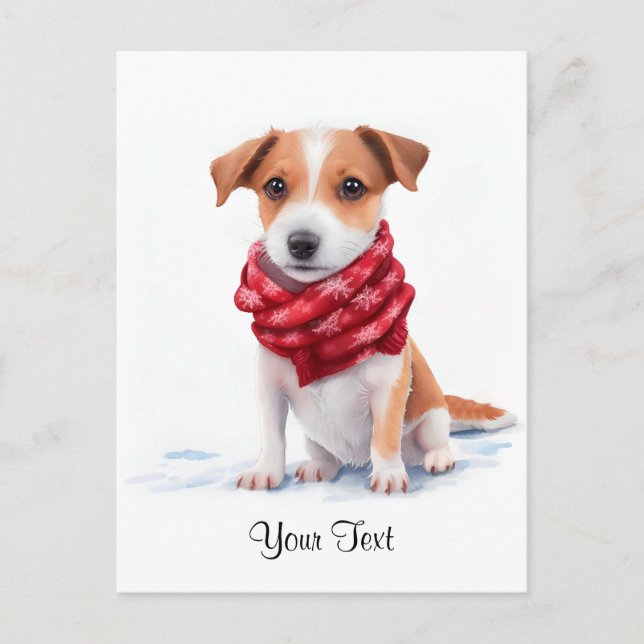 Watercolor Jack Russell Terrier Puppy Dog Postkarte (Vorderseite)