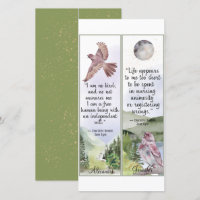 Watercolor Jane Eyre Book Quotes Birds Lesezeichen