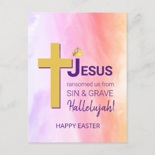 Watercolor JESUS RANSOMED ME Happy Oaster Postkarte