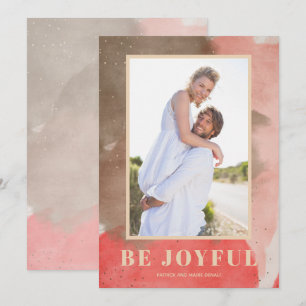 Watercolor Joyful Christmas Foto Feiertagskarte