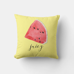Watercolor Juicy Watermelon Wedge Kissen