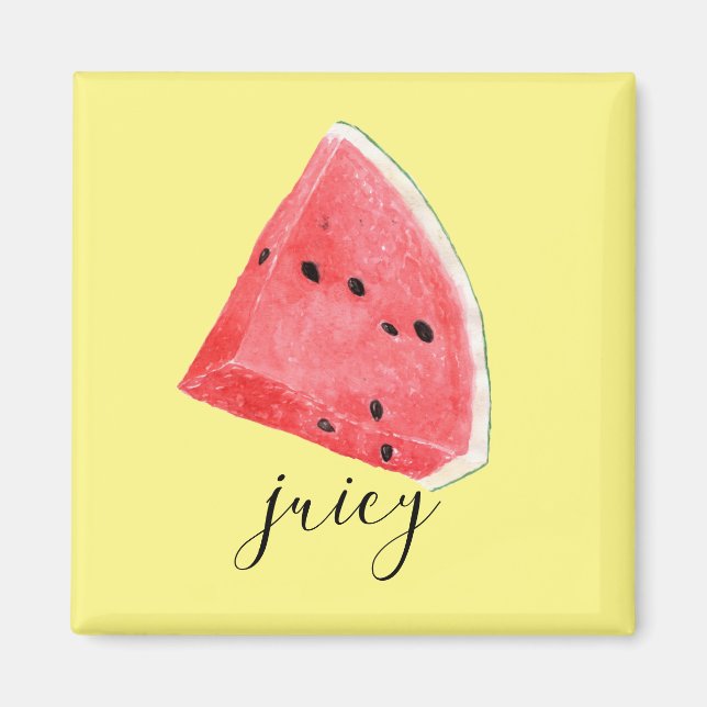 Watercolor Juicy Watermelon Wedge Magnet (Vorne)