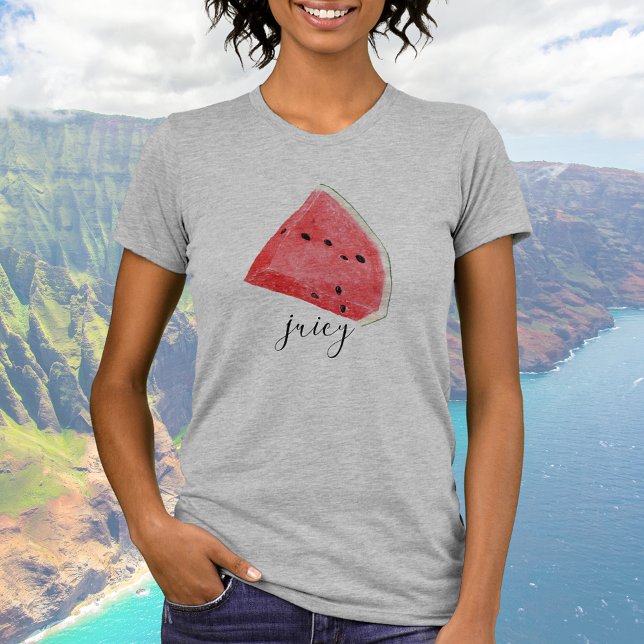 Watercolor Juicy Watermelon Wedge T-Shirt (Von Creator hochgeladen)