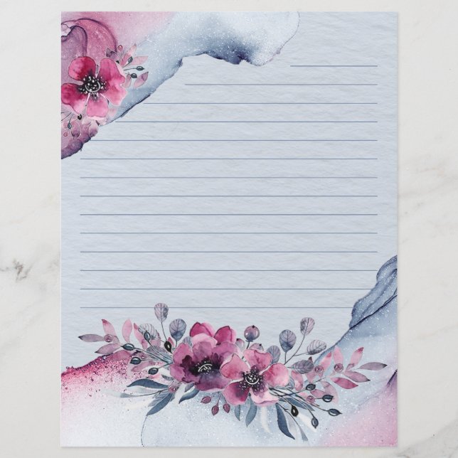 Watercolor Julia Floral Writer Paper (Vorderseite)