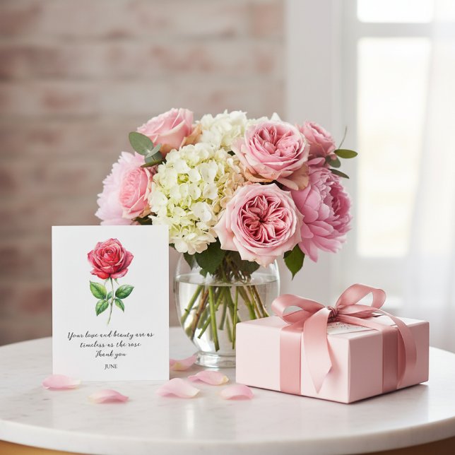 WATERCOLOR JUNE ROSE BIRTH FLOWER POSTKARTE (Von Creator hochgeladen)