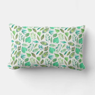 Watercolor Jungle Greenery Pattern Lendenkissen