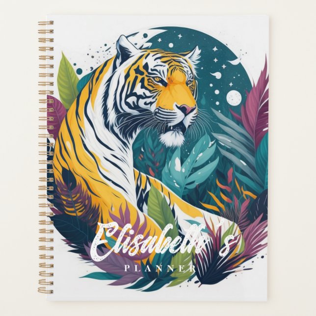 Watercolor Jungle Tiger Planer (Vorderseite)