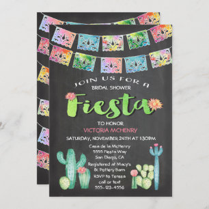Watercolor-Kaktus-Brautparty-Mexikaner-Fiesta Einladung