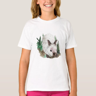Watercolor-Kaninchen-Waldniedliches Häschen T-Shirt