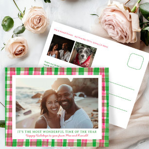 Watercolor Kariert Handmade Christmas Custom 3 Fot Feiertagspostkarte