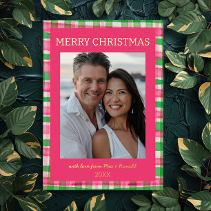 Watercolor Kariert Handmade Christmas Custom Foto Folien Feiertagskarte