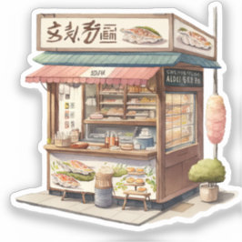 Watercolor Kawaii Aufkleber für japanische Lebensm