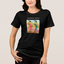 Watercolor Kenya African Art Walking Ladys Tri-Blend Shirt