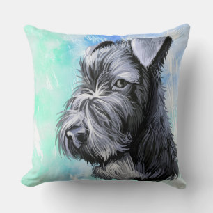 WATERCOLOR KERRY BLAUE TERRIER HUNDE KISSEN