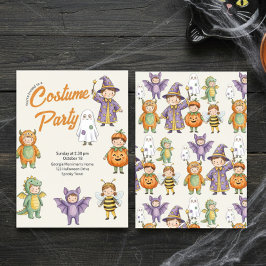 Watercolor-Kinder-Halloween-Kostüm-Party Whimsical Einladung