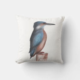 Watercolor Kingfisher Throw Pillow Kissen