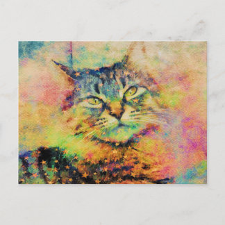 Watercolor Kitty Postcard Postkarte