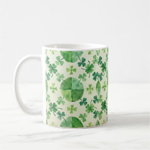 Watercolor-Kleeblatt-Tasse – Grüner Shamrock St. P Kaffeetasse