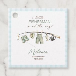    Watercolor Kleiner Fischer Aquarell Babyparty Geschenkanhänger