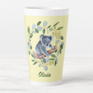 Watercolor Koala und Eukalyptus Wreath Milchtasse