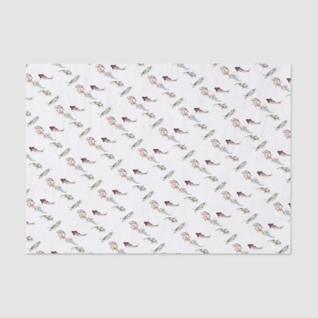 Watercolor Koi Fish Seidenpapier (Vorderseite)