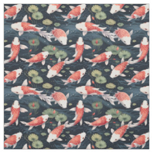Watercolor Koi Pond Stoff