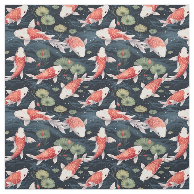 Watercolor Koi Pond Stoff (Muster)