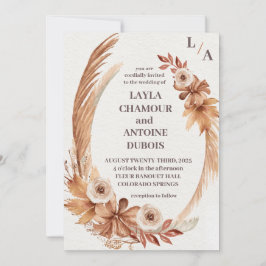 Watercolor-Kranz-Hochzeit 2025 Einladung