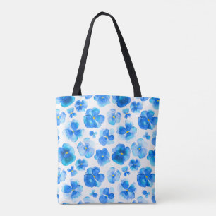 Watercolor-Kunsttasche Blume des Pansy blaue