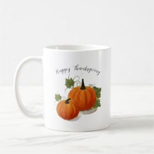 Watercolor-Kürbis 'Happy Thanksgiving' Klassischer Kaffeetasse