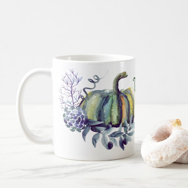 Watercolor-Kürbis-Kaffee-Tasse Kaffeetasse (Mit Donut)