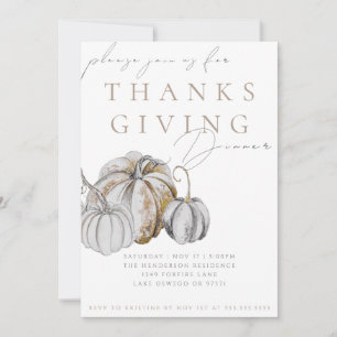 Watercolor-Kürbis-Thanksgiving-Dinner-Einladung Einladung