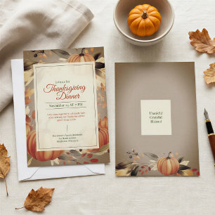 Watercolor-Kürbisfeld Friendsgiving Thanksgiving-E Einladung